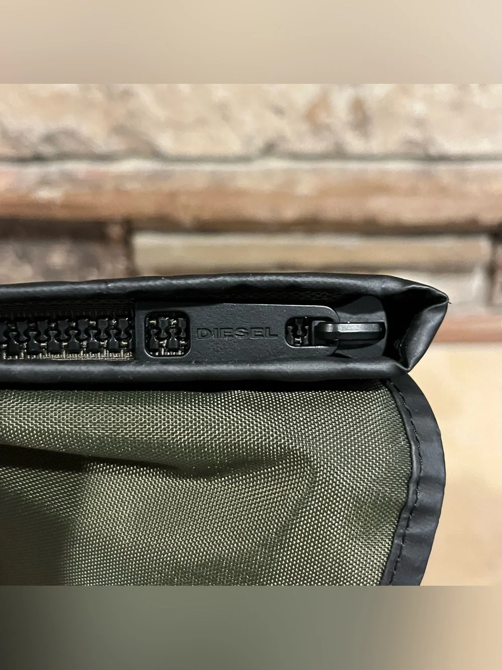 Diesel Small Black and Olive Crossbody Messenger Bag